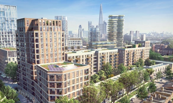 Visualisation of the £1.2bn Elephant Park development, on the site of the old Heygate Estate.