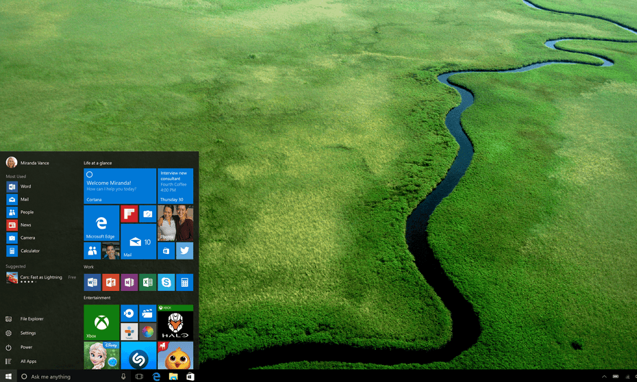 Windows10 Start menu