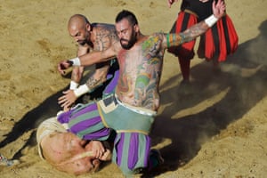 Martial arts techniques are permitted but It is prohibited for more than one player to attack an opponent. Any violation can lead to expulsion from the match.