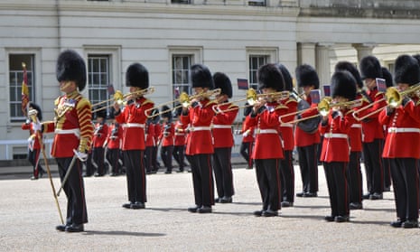 Grenadier Guards undergo drill and music rehearsal in London ahead of Armed Forces Day on Saturday.