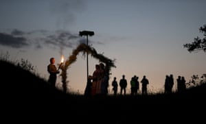 People take part in the Ivan Kupala festival in Rakov, Belarus
