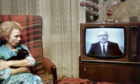 Mikhail Gorbachev delivers his televised New Year message, 1988.