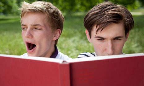 teenagers reading.