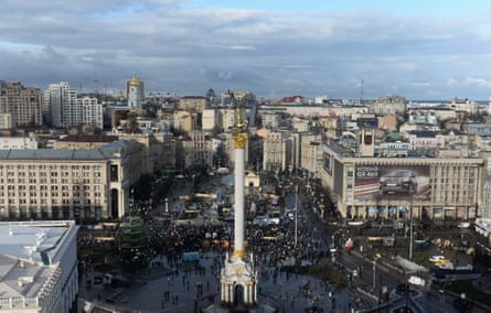 A view over Kiev's Maidan during pro-European Union protests in December 2013.