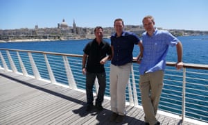 Chris Kuzneski, Boyd Morrison, and Graham Brown in Malta
