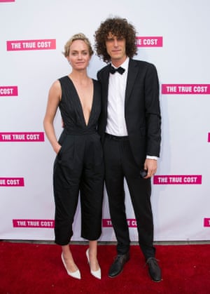 Director Andrew Morgan with model Amber Valetta at attend the film's Los Angeles premiere.