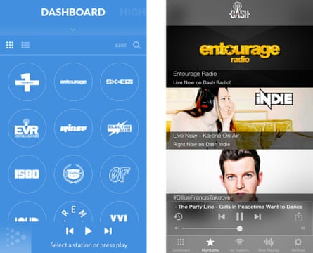 Dash Radio's mobile app.