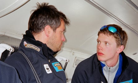 Team leaders: Marc Cornelissen (left) with Philip de Roo in discussion on an expedition in 2005.