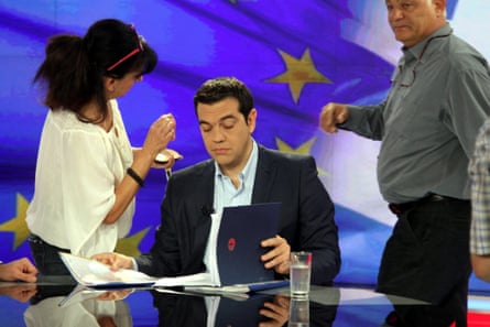 Alexis Tsipras gives an interview to Greece's state television ERT.