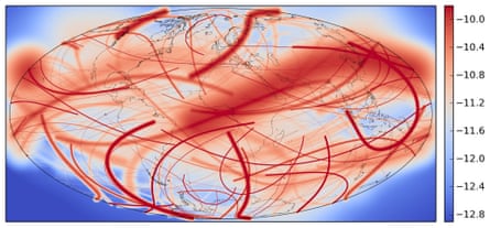 An illustration of asteroid impact risk.