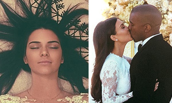 Kendall Jenner and Kim Kardashian's wedding day Instagram
