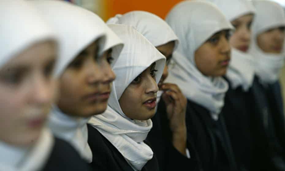 Pupils at a faith class at Manchester Islamic hIgh school for girls.