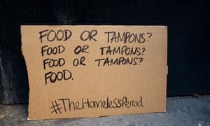 homeless period tampons campaign tampon cardboard sign thinking doesn problem bear