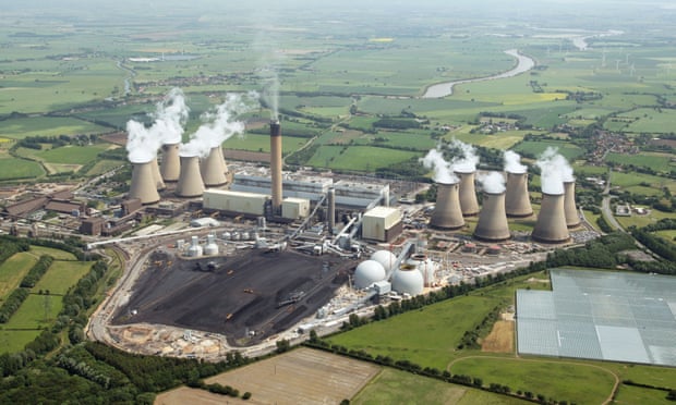  aerial view of Drax Power Station near Selby in North Yorkshire