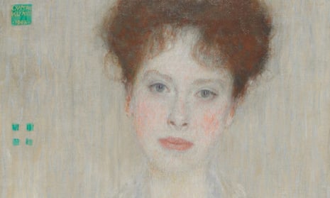 Part of Portrait of Gertrud Loew by Gustav Klimt, which will be auctioned at Sothebys on 24 June.