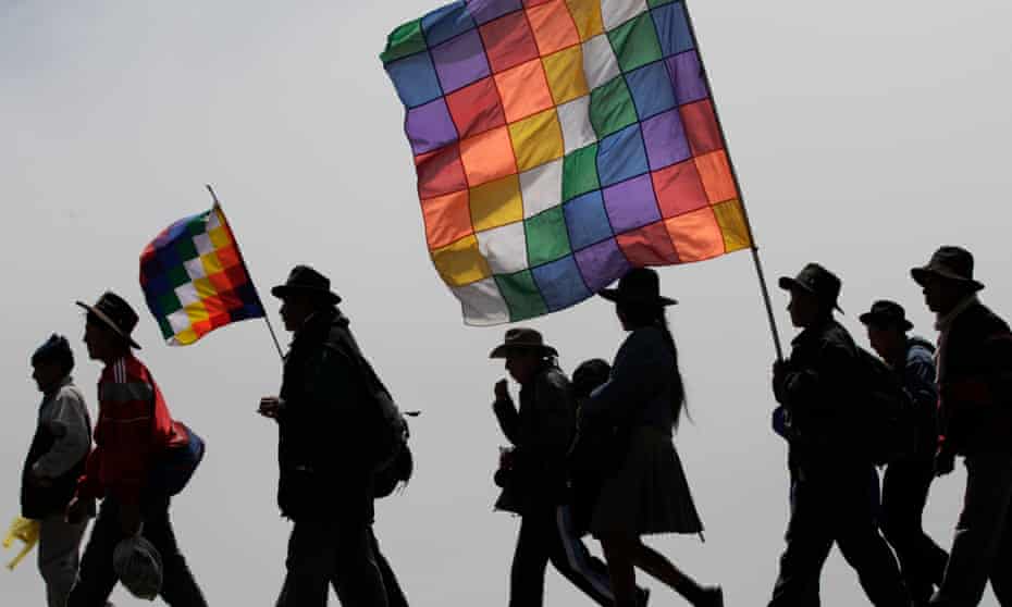 Protesters marching against a proposed highway through Bolivia's Isiboro Secure National Park and Indigenous Territory. TIPNIS, as it is known, is now also threatened by hydrocarbons exploration following a new law. 