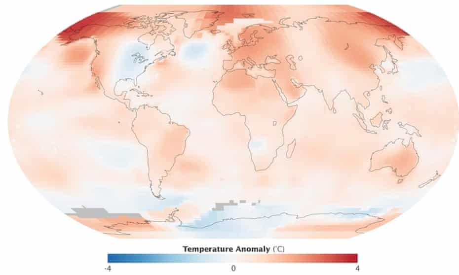 Global temperature map