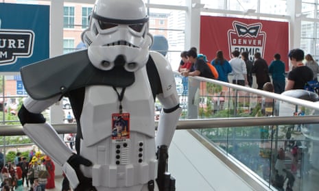 A fan dressed as a Star Wars storm trooper at Comic Con.