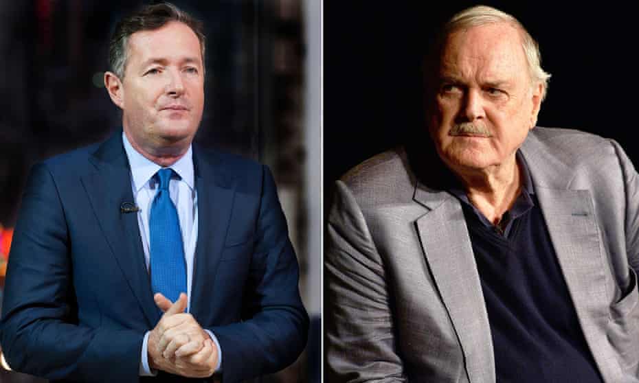 John Cleese vents his distaste for Piers Morgan on Twitter after restaurant meeting.