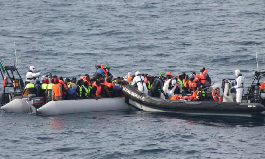 The crew of the Irish navy ship LÉ Eithne rescued 113 people from aboard a small craft north of Tripoli, on Friday