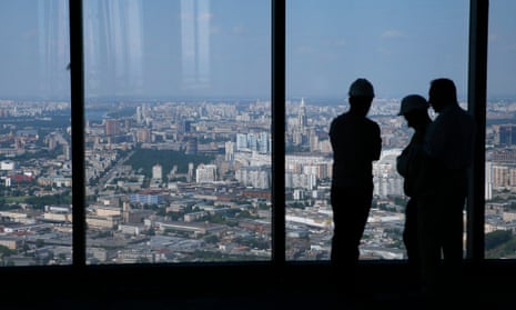 The panoramic view of Moscow from ‘Federation Tower East’, one of a pair of new skyscrapers under construction in Moscow City.
