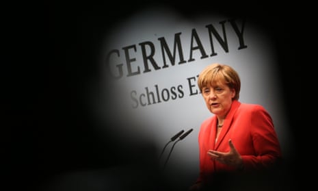 German Chancellor Angela Merkel speaks during a news conference during the G7 summit at the Elmau Castle near Garmisch-Partenkirchen, southern Germany, on June 8, 2015.