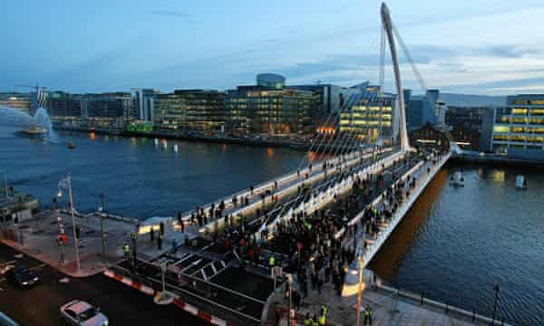 The Samuel Beckett bridge in Dublin.