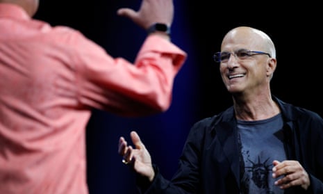 Apple's Jimmy Iovine and Eddy Cue on-stage at WWDC as Apple Music was unveiled.
