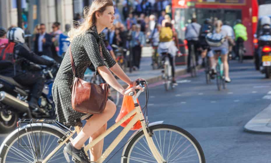 A female cyclist in London