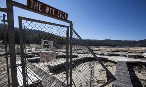 Running dry … drought brings historically low water levels to Huntington Lake, California in 2014.