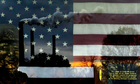 The AEP plant can be seen reflected in the glass that encases a veterans memorial at Conesville City Park. The A.E.P.(American Electric Power) coal burning plant in Conesville, Ohio had a scrubber (filtering system to limit emissions into the air) added to the unit seen emitting smoke in photo. There are other units at the coal burning plant they may go offline because installing more scrubbers is not feasible or cost effective for the company. Some job losses are expected if parts of the plant are taken offline in the future because of air quality regulations that will take effect in the next couple of years.