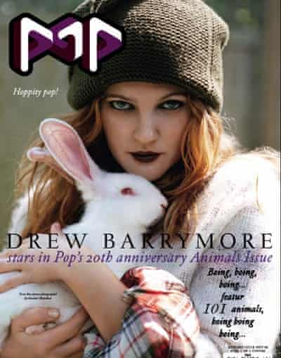 Drew Barrymore on the cover of Pop magazine in November 2008 Pop