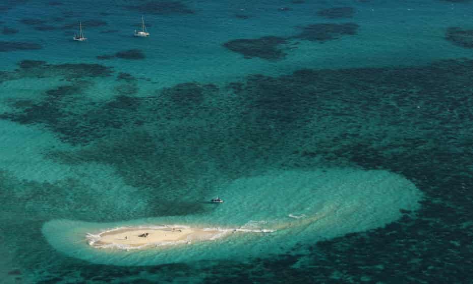 An aerial view of Vlassof Cay in the Great Barrier Reef is seen on November 13, 2012 in Cairns, Australia. 