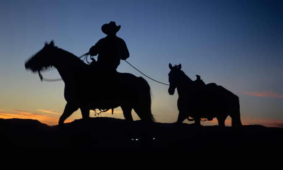 silhouette of Sioux Native American Steven Bruguier at Sheraton Wild Horse Resort in Arizona.