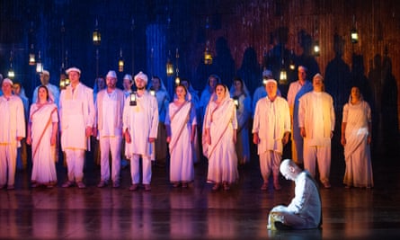 Alan Oke as Gandhi in Philip Glass's Satyagraha by Philip Glass, one of ENO's greatest hits of recent years in a production by Improbable theatre's Phelim McDermott.