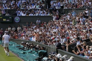 The crowd get behind Murray as he fights the formidable Federer.
