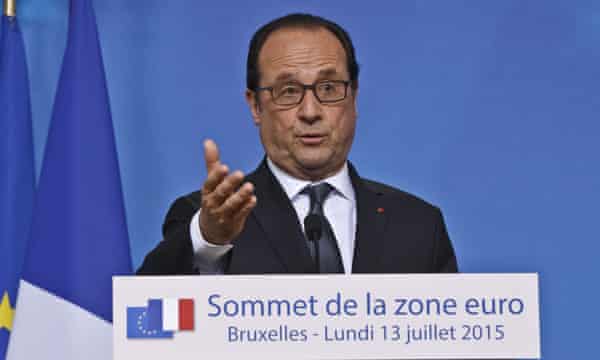 Francois Hollande speaks at the eurozone summit