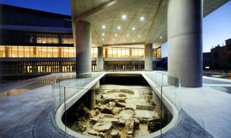 The shiny, modern Acropolis Museum in Athens. 