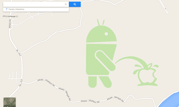 Google's Map Maker was shut down after a urinating Android robot was created by a prankster.
