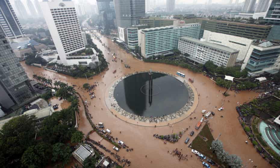 A general view showing flood water on a main road in Jakarta, Indonesia 17 January 2013