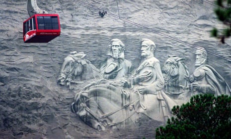 Stone Mountain … The world's alrgest bas-relief shows (left to right) Jefferson Davis, Robert E Lee, and Stonewall Jackson.