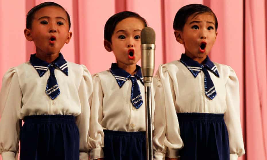 North Korean children perform at a theatre in Rason.
