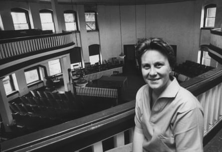 Harper Lee in a local courthouse while visiting her home town of Monroeville in 1961.