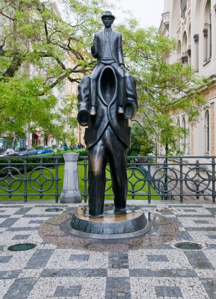 Statue of Franz Kafka in Prague.