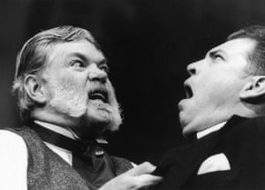 Alan Bennett’s play <em>Kafka’s Dick</em> at the Theatre Royal, York in 2001, with Matthew Kelly as Hermann Kafka and Matthew Rixon as Franz.