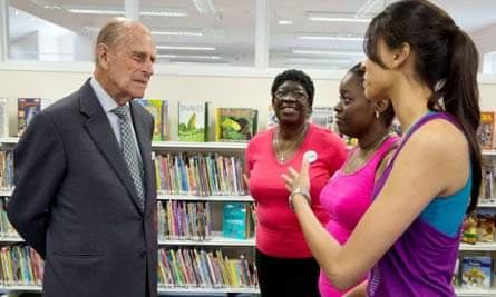Here he goes again: Prince Philip at the Chadwell Heath community centre in east London.