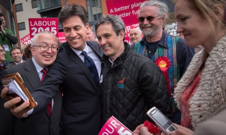 Ed Miliband campaigning in the lead up to the general election in May.