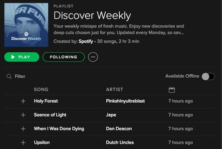 Spotify's new Discover Weekly playlist will be different for each user.