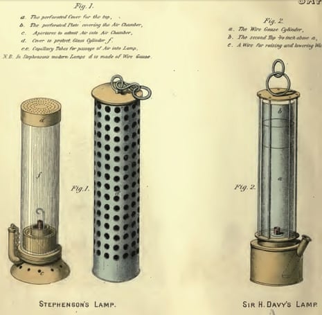 Stephenson's and Davy's safety lamps