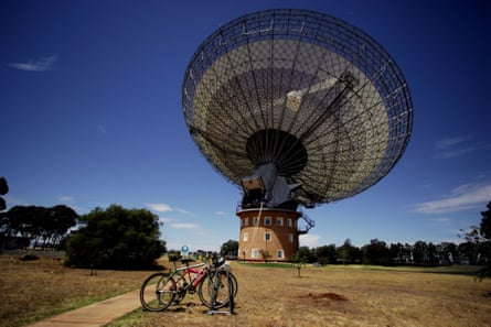 The Parkes Observatory radio telescope in New South Wales, Australia.
